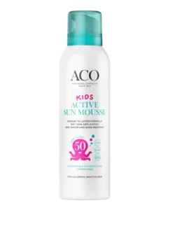 ACO Sun Kids Active Mousse SPF 50 hajusteeton aurinkosuojavaahto 150 ml