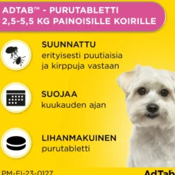 ADTAB 112 mg Vet purutabletti koirille yli 2,5-5,5 kg 3 kpl