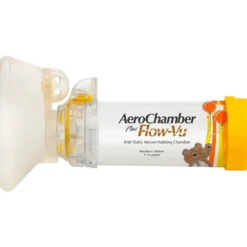 AEROCHAMBER Plus flow-vu lapsille keskikokoisella maskilla