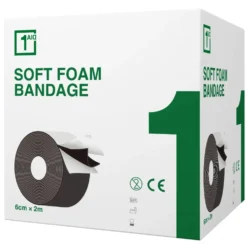 1Aid Soft Foam laastari musta 6 cm x 2 m 1 kpl