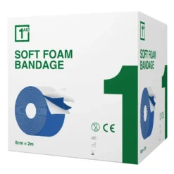 1Aid Soft Foam Laastari Sininen 6 cm x 2 m 1 kpl