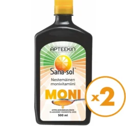 APTEEKIN Sana-sol appelsiininmakuinen nestemäinen monivitamiini 2x500 ml