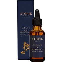 ATOPIK Anti-age Q10 mustikkaöljy herkälle iholle