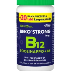 BEKO Strong B12 + foolihappo + B6 nieltävä tabletti kampanjapakkaus 170 kpl