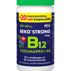 BEKO Strong B12 + foolihappo + B6 purutabletti, kampanjapakkaus 170 kpl