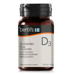 BERTILS D-vitamiini 50 mikrog appelsiininmakuinen imeskelytabletti
