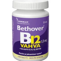 BETHOVER Strong B12 vadelma-sitruuna tabletti 30 kpl