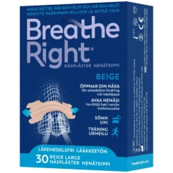 BREATHE Right Beige nenäteippi Large 30 kpl