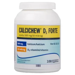CALCICHEW D3 Forte Minttu 500 mg / 10 mikrog purutabletti 100 kpl