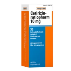 CETIRIZIN-RATIOPHARM 10 mg tabletti, kalvopäällysteinen