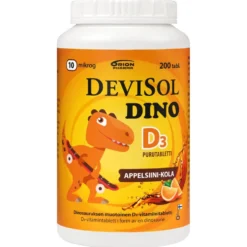 DEVISOL Dino Appelsiini-Kola 10 mikrog purutabletti 200 kpl