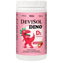 DEVISOL Dino mansikka 10 mikrog purutabletti 100 kpl