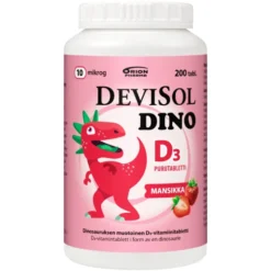 DEVISOL Dino mansikka 10 mikrog purutabletti 200 kpl