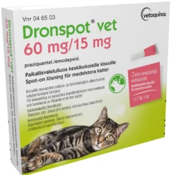 DRONSPOT VET 15 mg/60 mg paikallisvaleluliuos keskikokoisille kissoille