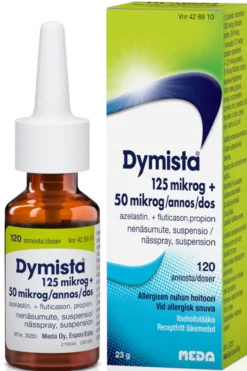 DYMISTA 50 mikrog/annos/125 mikrog nenäsumute, susp (Huom! Päiväys 31.8.2026)