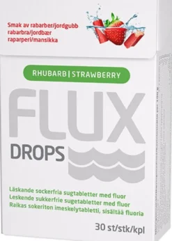 FLUX Drops imeskelytabletti raparperi-mansikka kuivalle suulle