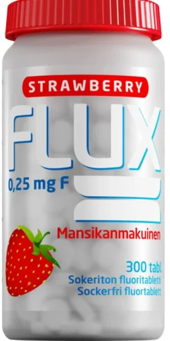 FLUX Strawberry Mansikanmakuinen imeskelytabletti