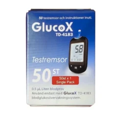GLUCOX TD-4183 Testiliuska verensokerimittariin 50 kpl