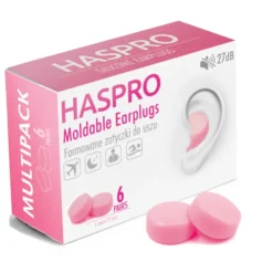 HASPRO Moldable silikonikorvatulpat suojaamaan vedeltä ja melulta, pinkki