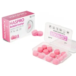 HASPRO Moldable silikonikorvatulpat suojaamaan vedeltä ja melulta, pinkki