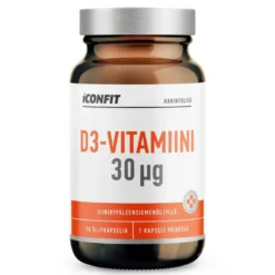 ICONFIT D3-Vitamiini 30 mikrog Viinirypäleensiemenöljyllä 90 kaps