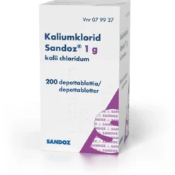 KALIUMKLORID Sandoz depottabletti 1 g 200 kpl