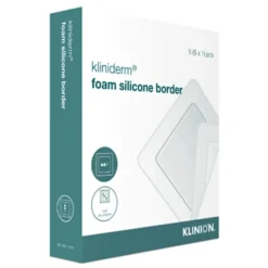 Kliniderm Foam Silicone border kiinnittyvä sidos 10 x 10 cm 5 kpl