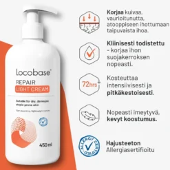 Locobase Repair Light Cream voide tuubi 100 ml