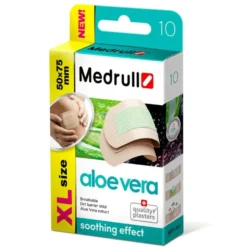 Medrull Aloe Vera laastari koko XL 50x72 mm 10 kpl