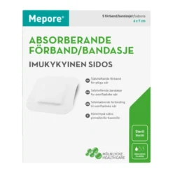 MEPORE Kiinnittyvä sidos 6x7 cm 5 kpl