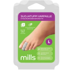 Mills Suojatuppi varpaille, L (25 mm) 6,5 cm geelikärki 2 kpl