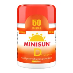 MINISUN D3-vitamiini 50 mikrog purutabletti 100 kpl