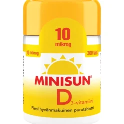 MINISUN D3-vitamiini 10 mikrog purutabletti 300 kpl