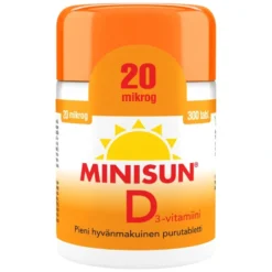 MINISUN D3-vitamiini 20 mikrog purutabletti 300 kpl