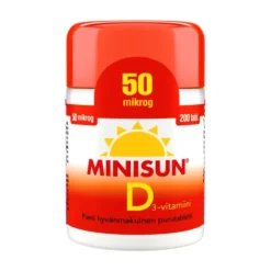 MINISUN D3-vitamiini 50 mikrog purutabletti 200 kpl