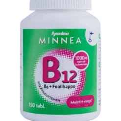 MINNEA B12 + B6 + foolihappo pitkävaikutteinen tabletti 150 kpl