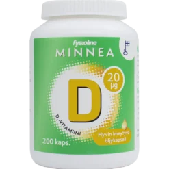 MINNEA D-Vitamiini 20 mikrogrammaa öljykapseli 200 kpl
