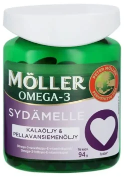MÖLLER Omega-3 Sydämelle kala- ja pellavansiemenöljykapseli