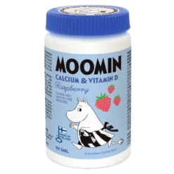 Moomin Kalsium & D-vitamiini vadelma purutabletti 90 kpl