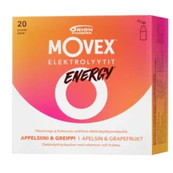 MOVEX Elektrolyyttijuomajauhe energy appelsiinin- ja greipinmakuinen annospussi