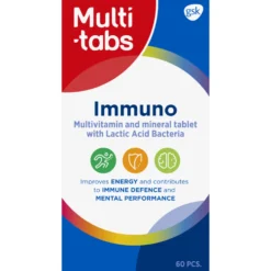 MULTI-TABS Immuno monitamiini + maitohappobakteeri tabletti 60 kpl