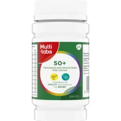 MULTI-TABS 50+ Monivitamiini + kalsium tabletti 100 kpl