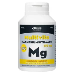 MULTIVITA Magnesiumsitraatti 175 mg + B6 appelsiininmakuinen purutabletti 80 kpl
