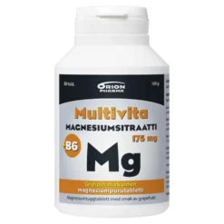 MULTIVITA Magnesiumsitraatti 175 mg + B6 greipinmakuinen purutabletti 80 kpl