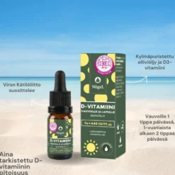NÔGEL D3-vitamiini oliiviöljytippa 11 μg / tippa 10 ml