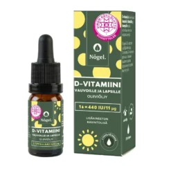 NÔGEL D3-vitamiini oliiviöljytippa 11 μg / tippa 10 ml