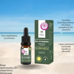 NÔGEL D3-vitamiini tyrniöljytippa 30 μg / tippa 10 ml