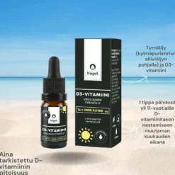NÔGEL D3-vitamiini tyrniöljytippa 100 μg / tippa 10 ml
