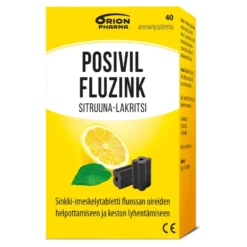 POSIVIL Fluzink sitruuna-lakritsi sinkkiasetaatti-imeskelytabletti