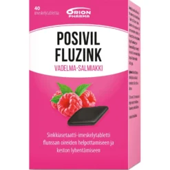 Posivil FluZink vadelma-salmiakki imeskelytabletti 40 kpl